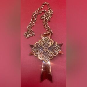 Copper Necklace Cross Maltese Rosicrucian 20” Religious